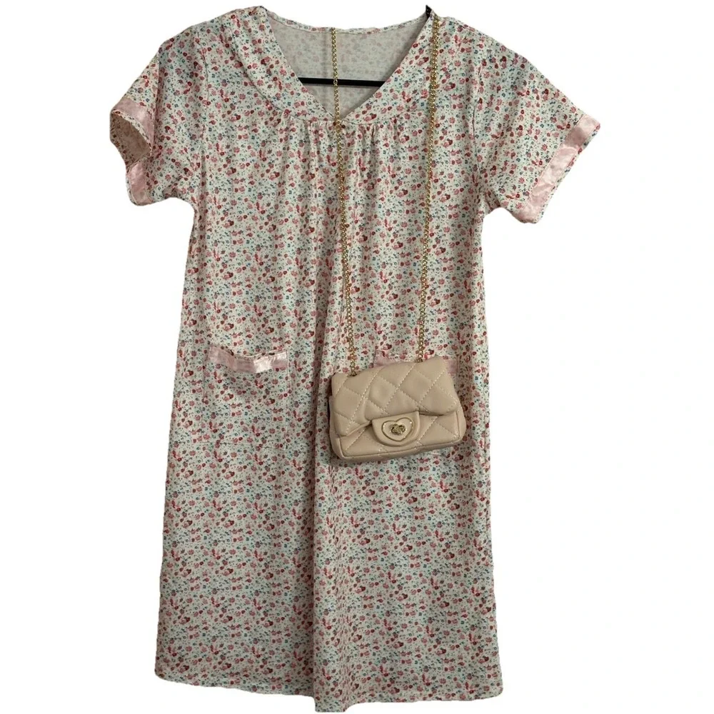 Kids‎ Granny Dress Up Costume Nightgown Sweater & Purse 3 Pc Set Girls Size 8–10